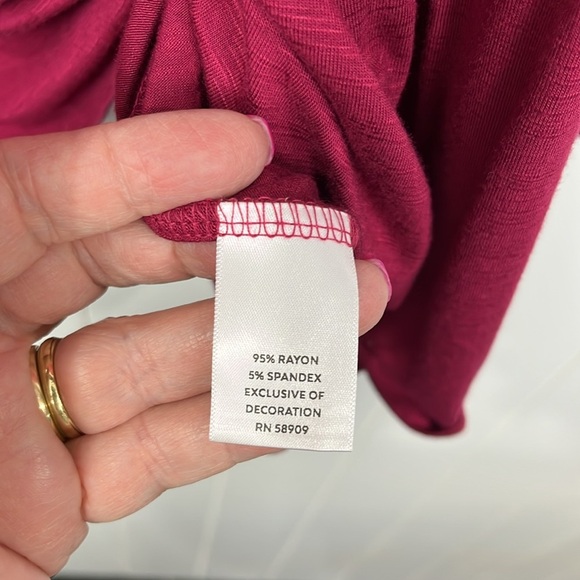 Nurture Womens Knit Tunic 2X Wine Red Pullover Embroidery Peplum Hem Soft Casual - Picture 8 of 14